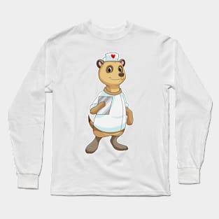 Meerkat as Nurse with Heart Long Sleeve T-Shirt